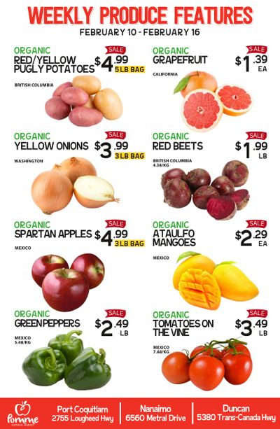 Pomme Natural Market Weekly Produce Flyer February 10 to 16