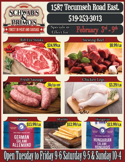 Schwab's & Primo's Flyer February 10 to 15