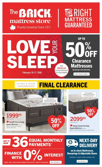 The Brick Mattress Store Flyer February 10 to 17