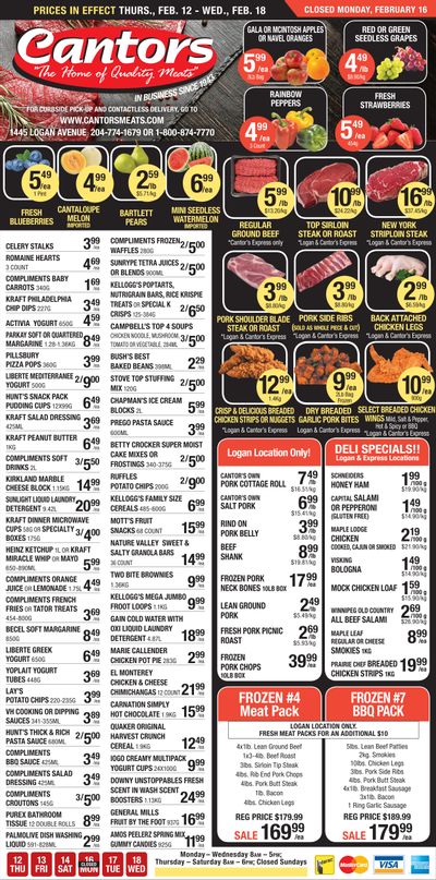 Cantor's Meats Flyer February 12 to 18