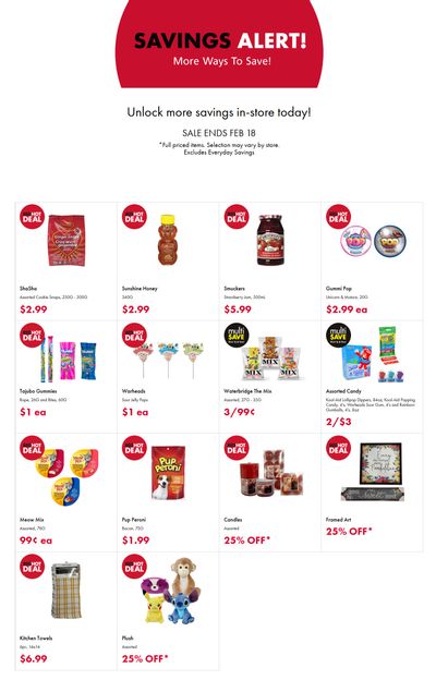 The Bargain Shop & Red Apple Stores Savings Alert Flyer February 12 to 18