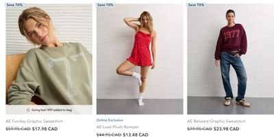 American Eagle & Aerie Canada: 30-50% Off Everything + Last Chance Clearance up to 70% off
