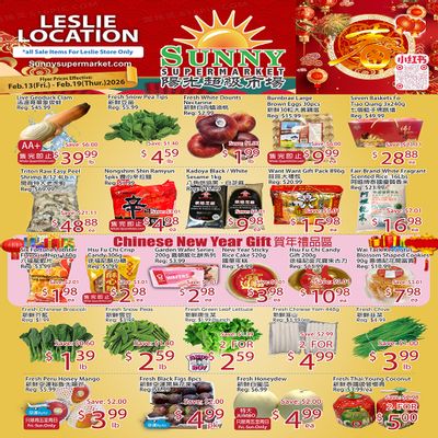 Sunny Supermarket (Leslie) Flyer February 13 to 19