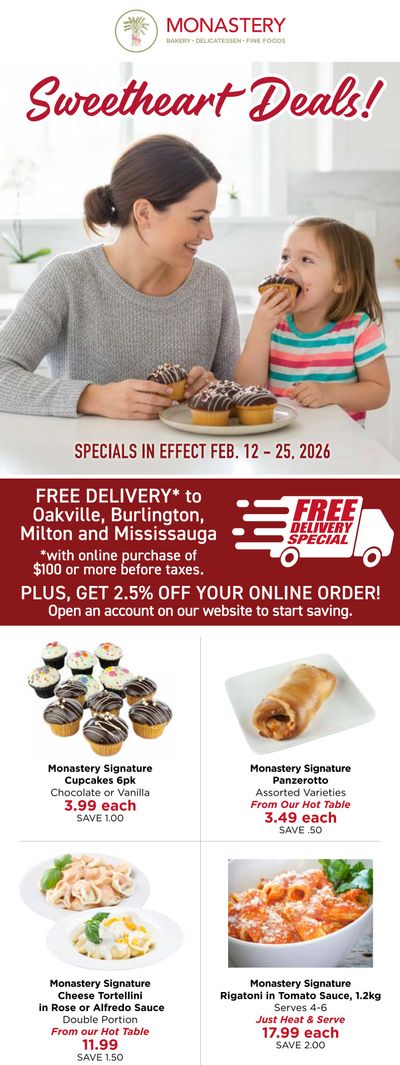Monastery Bakery Flyer February 12 to 25