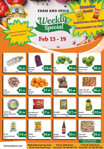 Farm And Spice Grocers Flyer February 13 to 19