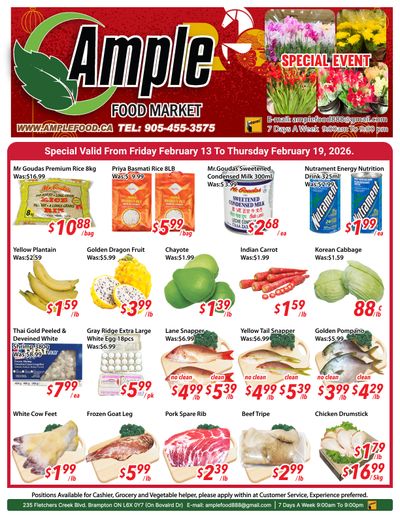Ample Food Market (Brampton) Flyer February 13 to 19