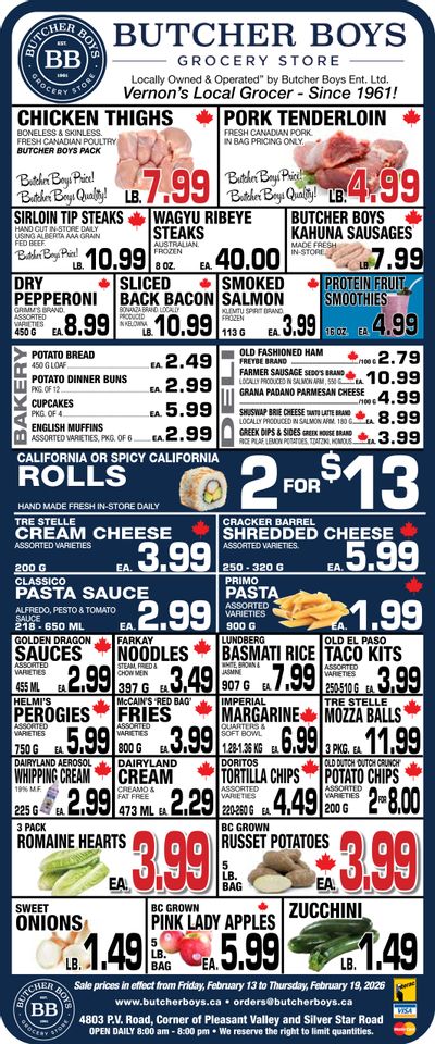 Butcher Boys Grocery Store Flyer February 13 to 19