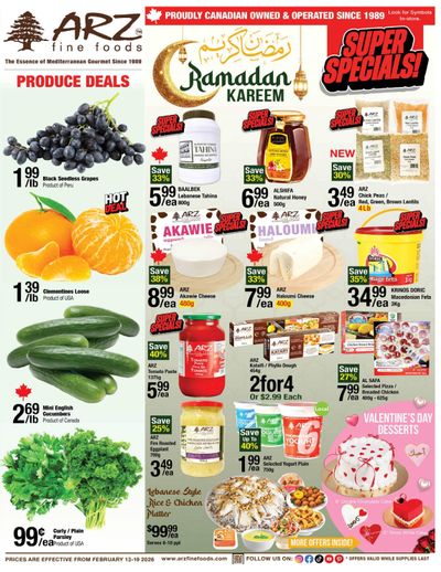 Arz Fine Foods Flyer February 13 to 19