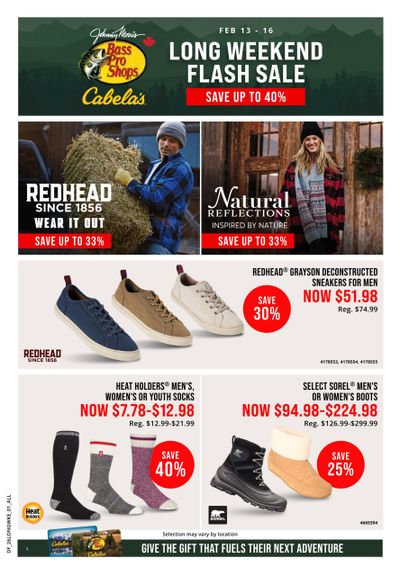 Cabela's Long Weekend Sale Flyer February 13 to 16