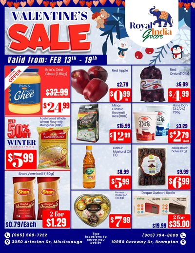 Royal India Grocers Flyer February 13 to 19
