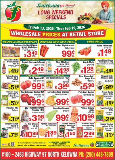 Fruiticana (Kelowna) Flyer February 13 to 19