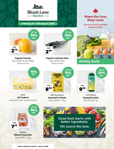 Blush Lane Organic Market Flyer February 15 to 21