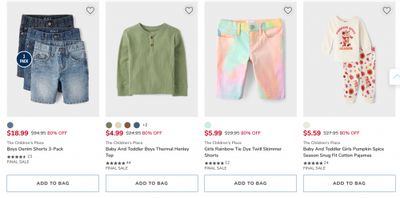 The Children’s Place & Gymboree Canada: Save 50-80% on Almost Everything