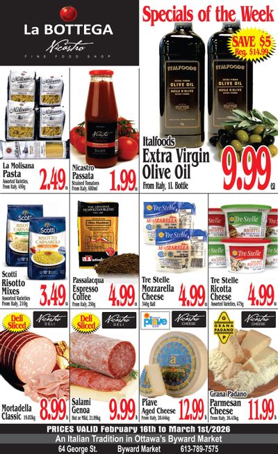 La Bottega Nicastro Fine Foods Flyer February 16 to March 1