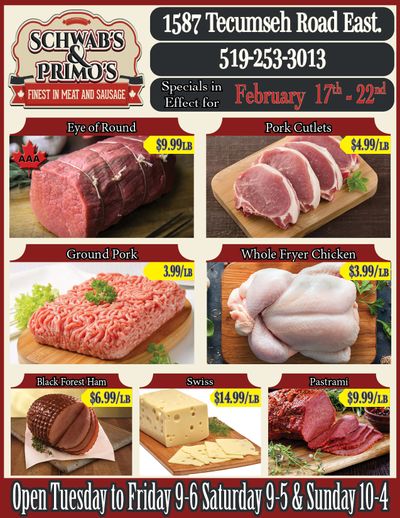 Schwab's & Primo's Flyer February 17 to 22