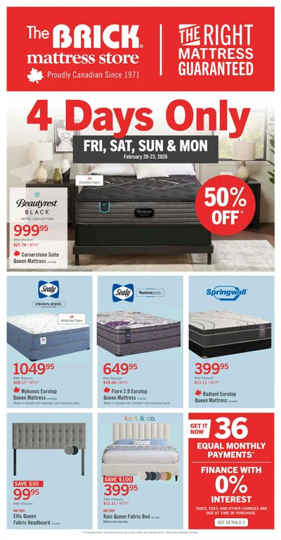 The Brick Mattress Store Flyer February 18 to March 5