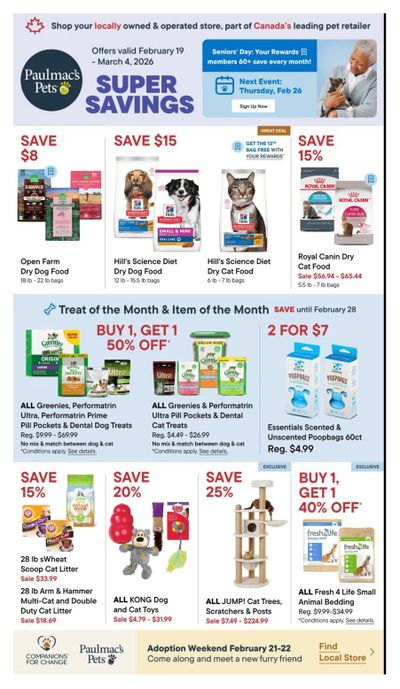 Paulmac's Pets Flyer February 19 to March 4