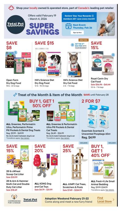 Total Pet Flyer February 19 to March 4