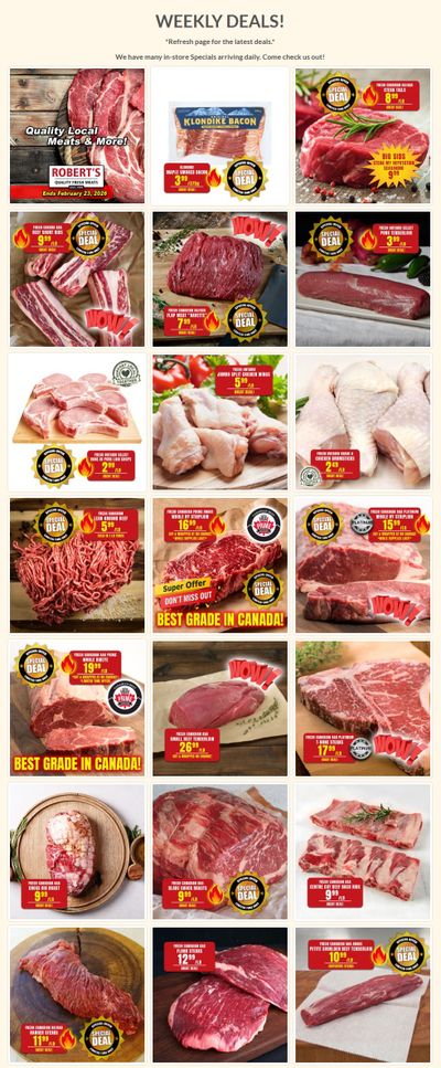 Robert's Fresh and Boxed Meats Flyer February 16 to 23