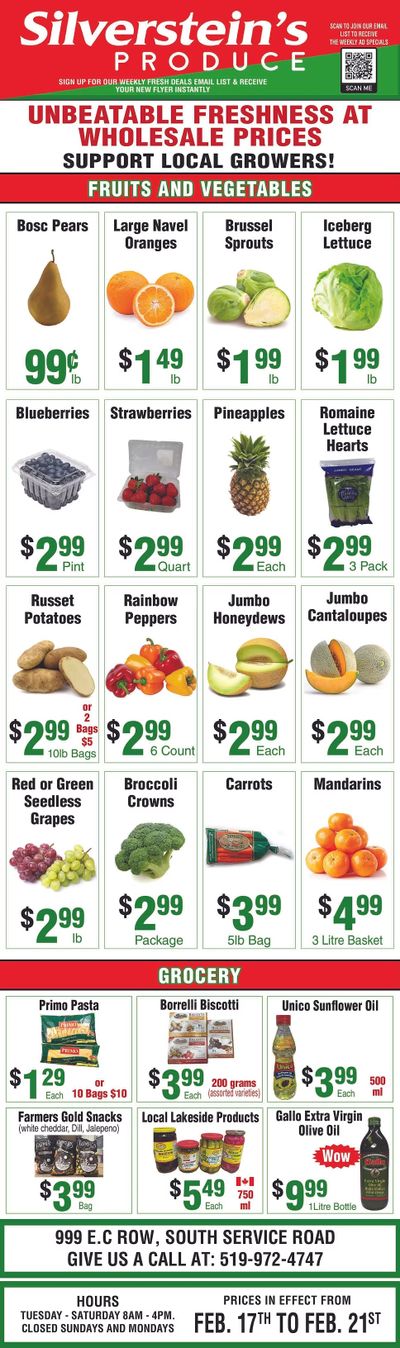 Silverstein's Produce Flyer February 17 to 21