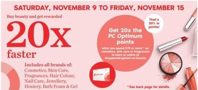 Shoppers Drug Mart Canada: 20x The Points When You Spend $75 On Cosmetics + 2 Day Sale
