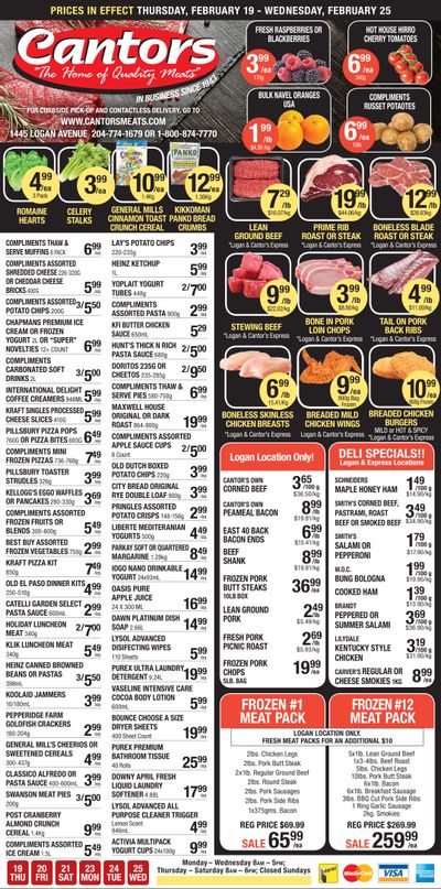 Cantor's Meats Flyer February 19 to 25