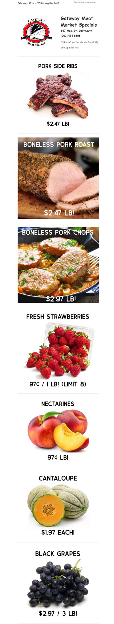 Gateway Meat Market Flyer February 19 to 25