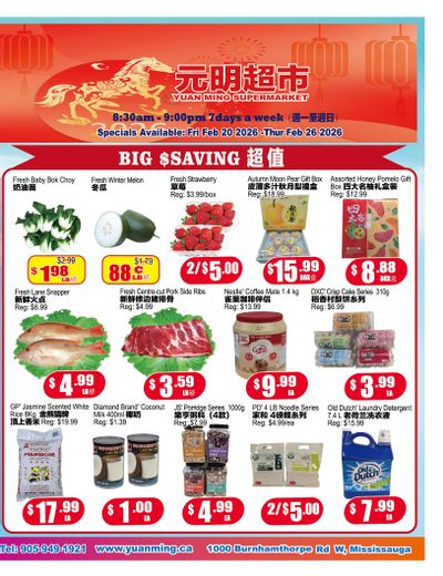 Yuan Ming Supermarket Flyer February 20 to 26