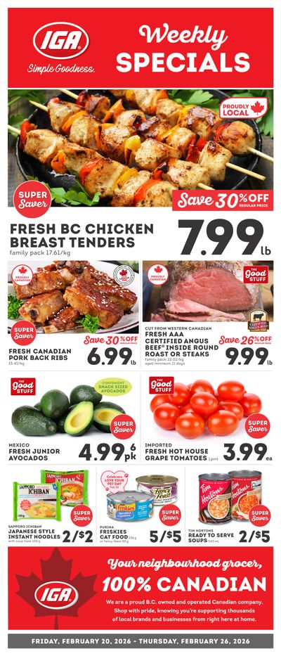 IGA Stores of BC Flyer February 20 to 26