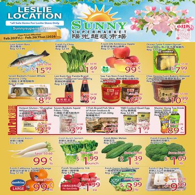 Sunny Supermarket (Leslie) Flyer February 20 to 26
