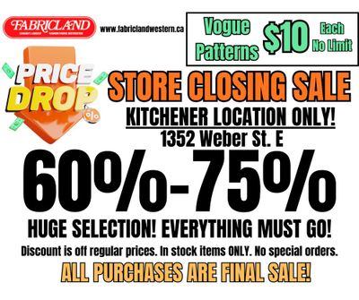 Fabricland (Kitchener) Store Closing Sale Flyer February 19 to 28