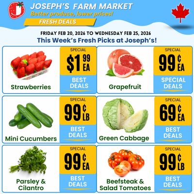 Joseph's Farm Market Flyer February 20 to 25
