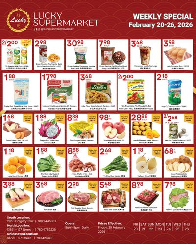 Lucky Supermarket (Edmonton) Flyer February 20 to 26