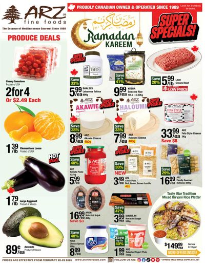 Arz Fine Foods Flyer February 20 to 26