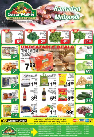 Sabzi Mandi Supermarket (Lower Mainland) Flyer February 20 to 25