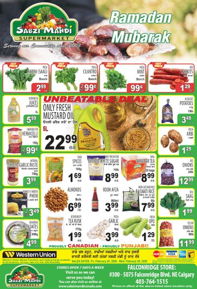 Sabzi Mandi Supermarket (Calgary) Flyer February 20 to 25
