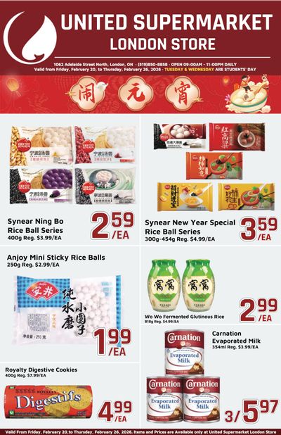 United Supermarket (London) Flyer February 20 to 26