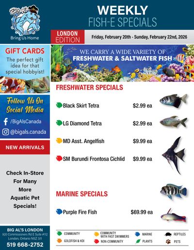 Big Al's (London) Weekend Specials February 20 to 22