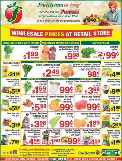Fruiticana (Greater Vancouver) Flyer February 20 to 25