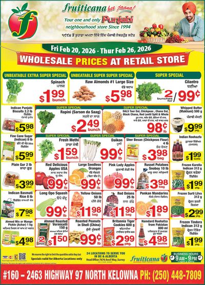 Fruiticana (Kelowna) Flyer February 20 to 26