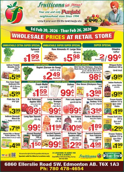Fruiticana (Edmonton) Flyer February 20 to 26