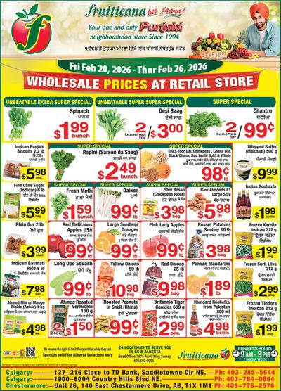 Fruiticana (Calgary) Flyer February 20 to 26