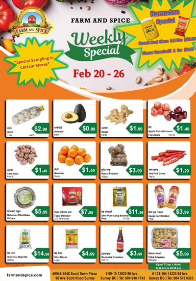 Farm And Spice Grocers Flyer February 20 to 26