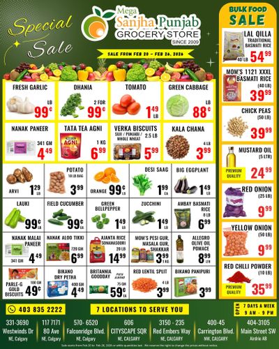 Sanjha Punjab Grocery Store Flyer February 20 to 26