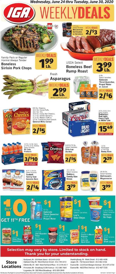 IGA (Indiana) Weekly Ad & Flyer June 24 to 30 IGA (Indiana) Weekly Ad & Flyer June 24 to 30