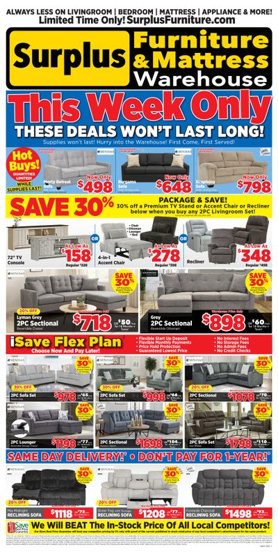Surplus Furniture & Mattress Warehouse (Calgary, Edmonton) Flyer February 23 to March 1
