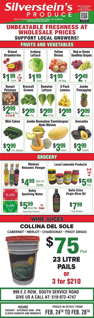Silverstein's Produce Flyer February 24 to 28