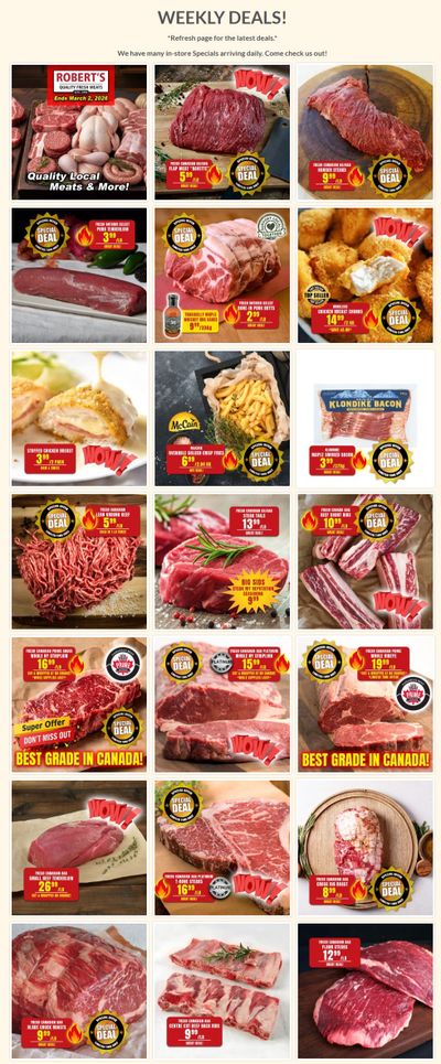 Robert's Fresh and Boxed Meats Flyer February 23 to March 2