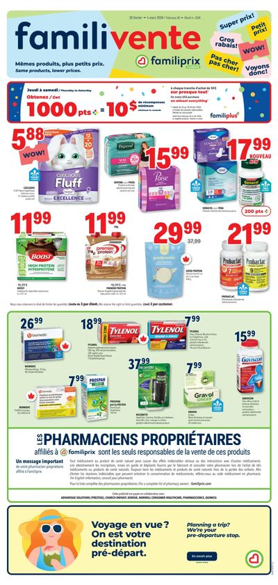 Familiprix Clinique Flyer February 26 to March 4