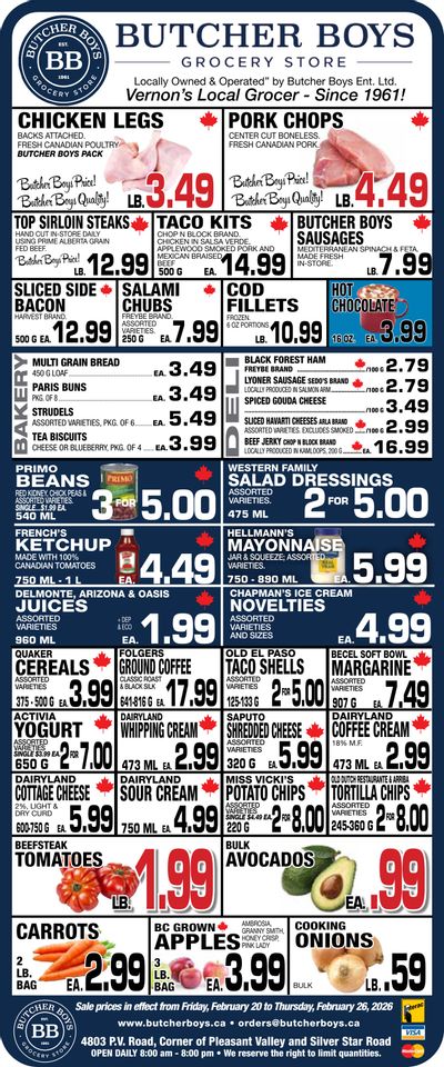 Butcher Boys Grocery Store Flyer February 20 to 26